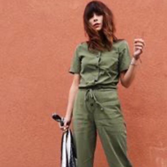 Sezane Green Jumpsuit - Picture 1 of 5